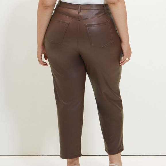 High waisted, faux leather pant straight leg - Picture 1 of 2